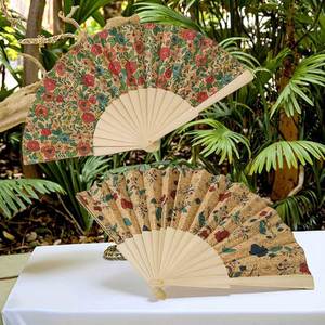 Éventail pliant en bambou personnalisé, style art populaire écologique, motif sculpté, impression sur liège, cadeau d'affaires artisanal, portable - Product Image 4