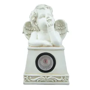 Estatua de poliresina para decoración del hogar, estatua decorativa de jardín, figura de Ángel de Cupido, luz Solar de Ángel de resina para exteriores
