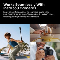 Microphone sans fil Insta360 Mic Pro à double canal avec réduction de bruit pour caméra d'action Insta360 X4 Ace Pro X3