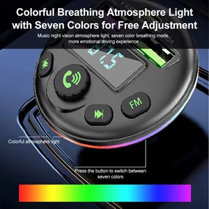 Incar FM Transmitter MP3 modulator âm thanh Receiver-in-1 sạc cáp cho <span class=keywords><strong>iPhone</strong></span> cho Huawei đối với Xiaomi bền nhựa - Product Image 4