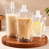 Pochette transparente à bec verseur pour emballage de boissons liquides (lait, thé, jus) 50ml 100ml 150ml 200ml 250ml 300ml