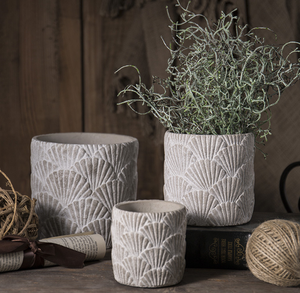 การออกแบบสร้างสรรค์นูน<span class=keywords><strong>รูป</strong></span>ใบไม้กระถางดอกไม้ซีเมนต์รอบ<span class=keywords><strong>สมา</strong></span>ร์ทพืชหม้อยืนหม้อสวน - Product Image 1