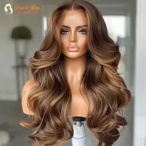 Luxe Highlight 360 Volledig Transparant Hd Lace Front Pruik Deep Wave Body Wave Human Hair Lace Pruiken Voor Op Maat