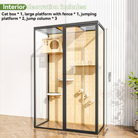 Palacio para Gatos a Prueba de Escape, Diseño Nuevo, Venta al por Mayor de Fábrica, Villa Interior de Lujo con Caja de Arena, Muebles para Jugar y Descansar