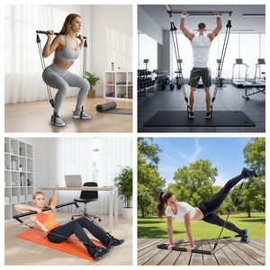 Kit de barre de yoga et de fitness Pilates réglable en 3 sections détachables avec bande de résistance pour squats profonds et levage des hanches - Product Image 5