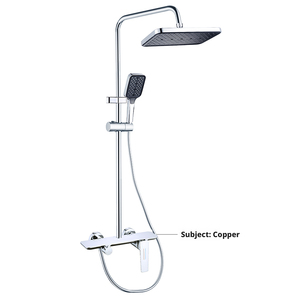 Système de <span class=keywords><strong>douche</strong></span> mural carré moderne avec <span class=keywords><strong>eau</strong></span> <span class=keywords><strong>chaude</strong></span> <span class=keywords><strong>et</strong></span> <span class=keywords><strong>froide</strong></span>, <span class=keywords><strong>douche</strong></span> de salle de bain avec douchette à main - Product Image 2