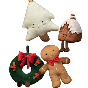 Cojín Decorativo Navideño INS, Muñeco de Árbol de Navidad, Felpa Corta, Relleno de Algodón PP, Funda de Cojín Roja para Sala de Estar, Sofá, Cama - Product Image 1