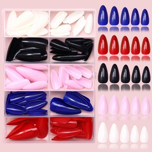 Ongles artificiels à presser de haute qualité, 120 pièces, design français, couleur unie douce, courts, pour usage en salon, couverture complète - Product Image 6