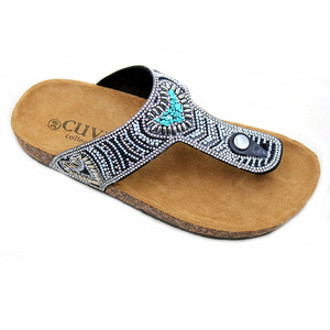 Sandales plates tendance pour femmes de haute qualité avec strass, respirantes et légères, sandales à enfiler pour femmes - Product Image 2