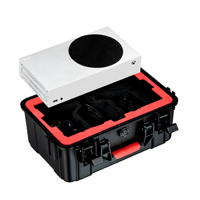 Boîte de rangement portable en plastique imperméable et sécurisée pour console de jeu Xbox Series S, avec grande capacité et coque rigide