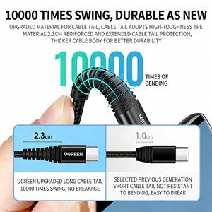 Cable UGREEN 6A USB-A a USB-C de Carga Rápida y Sincronización de Datos con Nylon Trenzado, Compatible con Carga Súper Rápida de 66W - Product Image 4