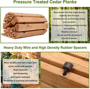 Weather-resistant Straight Walkway Roll Out <strong>Cedar</strong> Outdoor Patio Path Rustic <strong>Wooden</strong> Garden Pathway - Product Image 3
