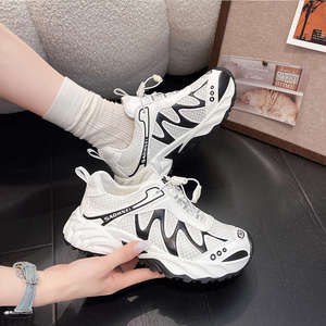 Baskets de randonnée respirantes en maille Qf1 pour femmes, nouvelle collection printemps, chaussures de basketball décontractées à semelle épaisse - Product Image 3