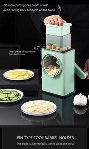 Mandoline manuelle pour légumes, coupe-juliennes de pommes de terre, trancheuse à carottes, râpe à fromage, lames en acier inoxydable, plastique durable - Product Image 4