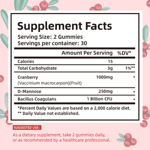 Supplément aux canneberges Gummies probiotiques antioxydants avec canneberge OEM ODM - Product Image 5