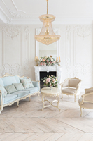 Lustre en cristal Royal Gold Empire, décoration de mariage, sur mesure, largeur 35 pouces, suspension lumineuse