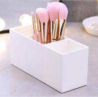Organisateur de pinceaux de maquillage moderne et minimaliste en plastique JX avec compartiments pour crayons à sourcils, pinceaux à paupières, porte-stylos, rangement de bureau