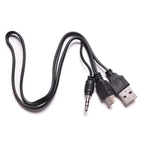 Cable Adaptador de Conexión de Audio USB 2.0 de 5 Pines Estándar USB Mini Macho a Macho de 3.5 mm AUX para Altavoz Reproductor de MP3 MP4
