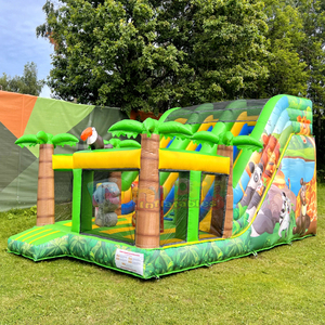 Castillo inflable gigante para niños con tobogán de jungla, casa de brinco inflable para exteriores. - Product Image 2