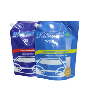 Sac de poche à bec verseur debout 3L avec poignée pour huile moteur lavage du verre liquide de lavage du pare-brise Emballage en plastique doypack