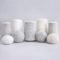 Fil à tricoter éco-responsable effet velours doux, 8% laine, 58% polyester recyclé, certifié GRS, à grosseur moyenne, haute densité, pour pulls, cardigans et écharpes