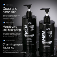 Gel douche pour homme TWG OEM personnalisé, marque privée, gel douche rafraîchissant, hydratant et nourrissant, parfum masculin charmant.