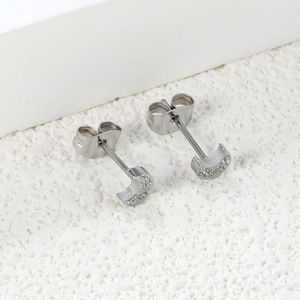 Pendientes de moda con forma de estrella, luna, corazón y gorrión, con engaste de aleación de zinc, regalo para mujer - Product Image 3