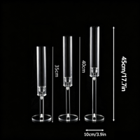 Ensemble de porte-bougies hauts en acrylique transparent de luxe, modernes, pour mariage, centre de table, banquet, décoration d'événements