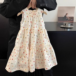 Abito Estivo Senza Maniche da Principessa per Ragazze 2025, Vestito Lungo a Pois per Bambine, Stile Elegante per Clima Caldo - Product Image 1