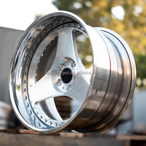 三辐定制改装18英寸4x100合金2两件式车轮抛光5x112锻造车轮，适用于宝马7大众高尔夫 - Product Image 5