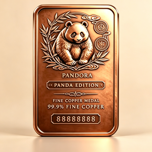 Barre de cuivre en relief de haute qualité, édition limitée, 1 kg, 99,9 % de cuivre pur, édition Panda, pour collection et cadeau souvenir - Product Image 5