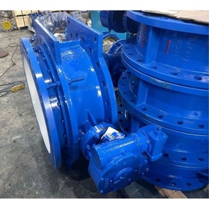 วาล์วผีเสื้อแบบเอ็กเซนทริคคู่ D342X 16Q DN800 ซีลนิ่ม เหล็กดัด ควบคุมด้วยมือ แบบเทอร์โบ สำหรับใช้งานกับน้ำ - Product Image 4