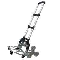 Chariot à main pliable en aluminium Lupai OM106-6A pour extérieur, six roues, capacité de charge de 176 lb, poignée réglable, OEM