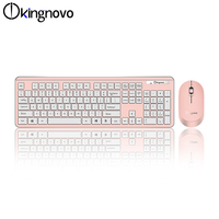 Penjualan terlaris Mouse Keyboard nirkabel Kombo kompak tenang ukuran penuh dengan Keyboard dan Mouse penerima Nano USB