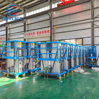 Plateforme de travail aérien électrique à mât simple inclinable en aluminium, 4-10 m, 100 kg