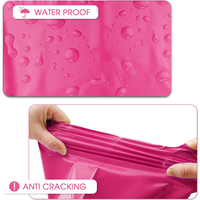 Sac à Poignées Découpées Personnalisé avec Logo pour Boutique Rose, Sac de Transport Réutilisable en Diverses Tailles, Sac de Courses Pliable en Plastique*