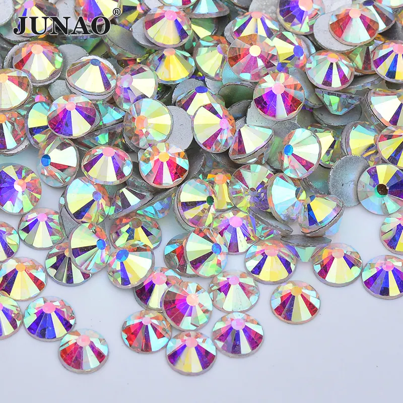 120 Color SS3 SS6 SS10 SS12 SS16 SS20 SS30 SS50 Round AB Crystal Strass Flatback Glass Crystal Rhinestones For Cloth DIY Crafts