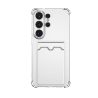 Étui de téléphone portable transparent souple en TPU avec fente pour carte de poche pour Samsung Galaxy S26 Ultra, coque arrière pour S26 + S26 Edge