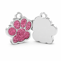 Benutzer definierte Großhandel Hochwertige Nette Hund Katze Tag Gold Nickel Metall Niedriger Preis Haustier Namensschild Gravur Pfote Für Mode Metall Hunde marken