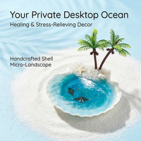 Ornement en résine personnalisable pour micro-paysage de plage, décoration de bureau en époxy avec coquillages naturels, scène océanique, vente en gros