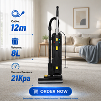 Aspirateur vertical commercial manuel en plastique, neuf, 21Kpa, sans balais, capacité de 8L, pour le nettoyage des tapis, idéal pour les hôtels