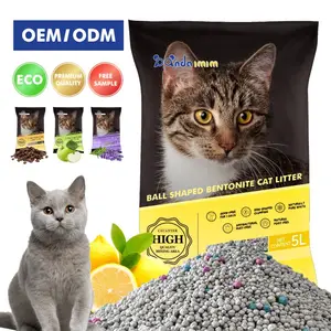 Fabricant OEM de fournitures pour animaux 5L Vente en gros de sable pour chat Kedi Kumu Kum Kutusu litière pour chat bentonite 10L