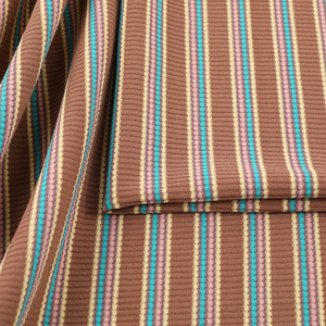 Tela elástica acanalada teñida con hilo para cuello, puños, suéter, camisa, vestido, ribete de punto, tela de poliéster y rayón para puños. - Product Image 4