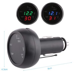 Voltmètre de <span class=keywords><strong>voiture</strong></span> universel 3 en 1 triple fonction 12V 24V Auto LED Voltmètre numérique Jauge Celsius Temp Meter Chargeur USB - Product Image 4