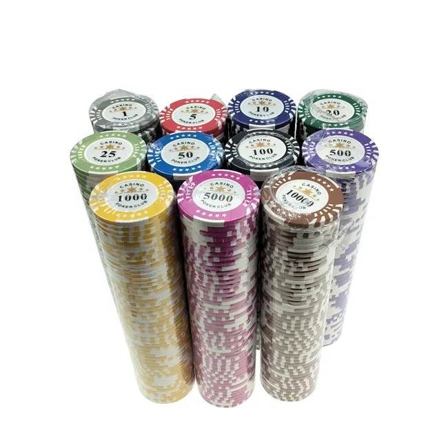 Custom Printing 14G Met Sticker Clay Poker Chips Casino Chip Voorraad Fabriek