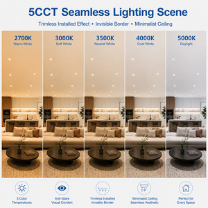 แหวนกันโคลนทรงกลมแบบไร้ขอบ120V หรี่แสงได้กันแสงสะท้อน4 in 5สีใช้ควบคุมอุณหภูมิได้สำหรับโรงแรม - Product Image 5