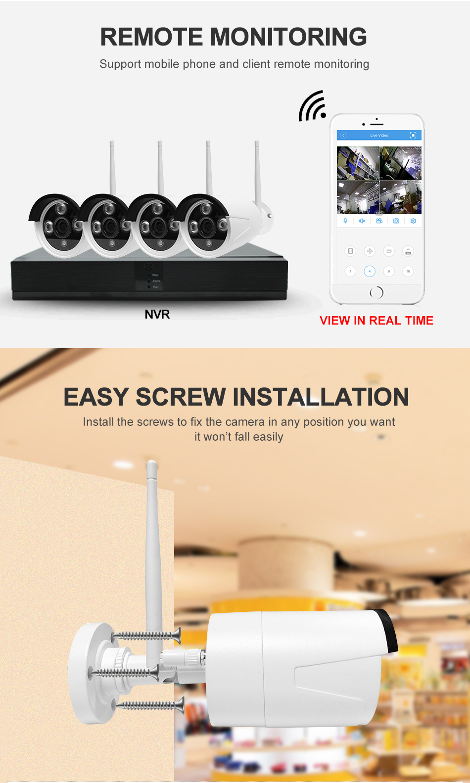 REMOTE MONITORING Support mobile phone and client remote monitoring