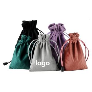 ถุงกำมะหยี่ใส่เครื่องประดับหลากสีพร้อมเชือกผูก สำหรับบรรจุภัณฑ์ของขวัญงานแต่งงาน เทศกาลน้ำหอม เครื่องสำอางขายดี - Product Image 1