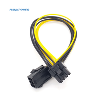 Câble d'alimentation 6 broches vers 8 broches 20 cm 30 cm 40 cm 50 cm Câble d'extension de carte graphique GPU CPU Câble d'alimentation de carte vidéo PCI-E 6 broches vers 8 broches