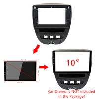 Kit de molduras de Reacondicionamiento para coche, Panel de tablero de Marco Multimedia de 10 pulgadas, vídeo, para Toyota Aygo, Citroen C1, Peugeot 107, 2005